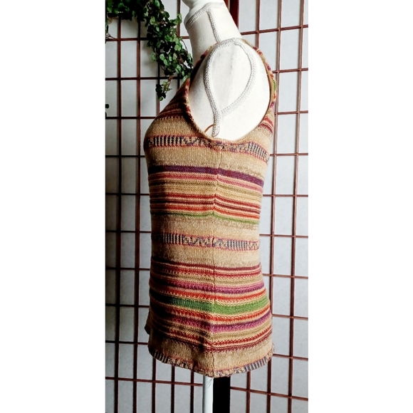 Lauren Ralph Lauren Sleeveless Aztec Inspired Knit Linen-Blend Top - Earthtones - Picture 3 of 15